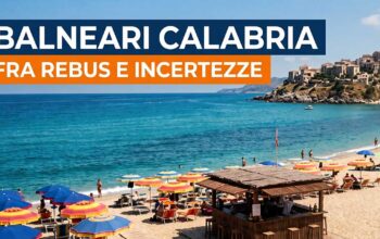 Spiaggia in Calabria con stabilimento balneare e titolo Balneari Calabria fra rebus e incertezze.