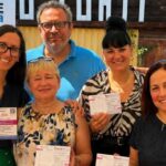 Presentazione dell'iniziativa Diabete Beach al Bagno Conti di Cesenatico con i volontari.