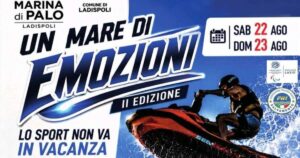 Locandina dell'evento Un mare di emozioni a Ladispoli con una moto d'acqua in azione.