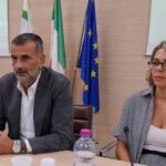 Antonio Decaro e Marina Leuzzi alla conferenza stampa di presentazione del progetto Mare Democratico
