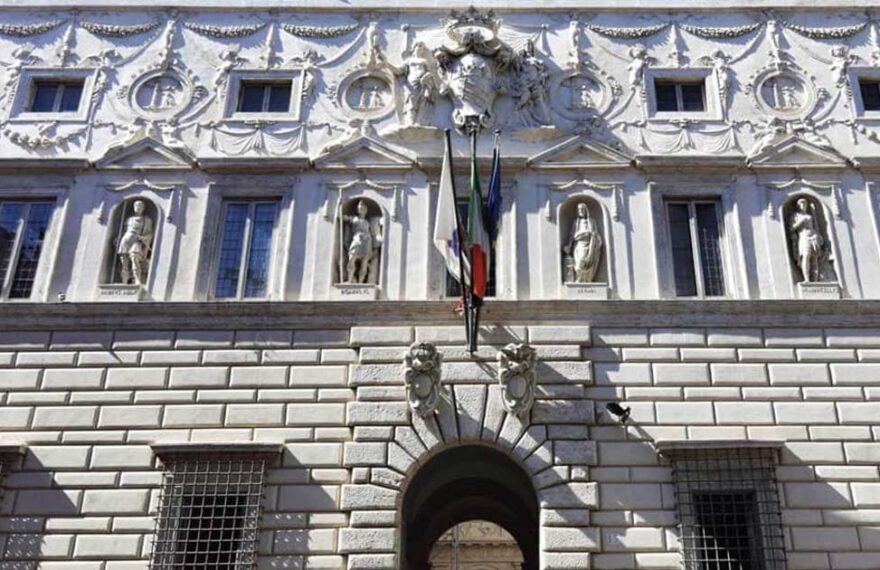 Facciata di Palazzo Spada a Roma, sede del Consiglio di Stato