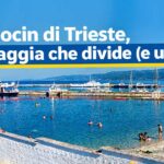 Spiaggia del Pedocin a Trieste con lo storico muro di separazione