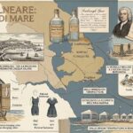 Infografica illustrata sulla storia del turismo balneare e l'evoluzione dei bagni di mare